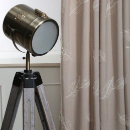 Puuvillainen Pimennysverho Mittatilaustyönä Tehty Verho, Pohjoismainen Lehtikirjailtu, Olohuoneeseen, Makuuhuoneeseen