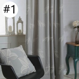 Puuvillainen Pimennysverho Mittatilaustyönä Tehty Verho, Pohjoismainen Lehtikirjailtu, Olohuoneeseen, Makuuhuoneeseen