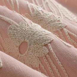 Puuvillainen Pimennysverho Mittatilaustyönä Tehty Verho, Pohjoismainen Kasvikuvio, Kirjailtu Olohuoneeseen, Makuuhuoneeseen