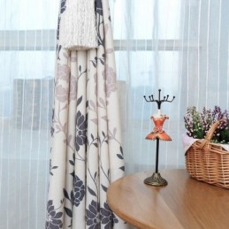 Pohjoismaiset Puuvillaiset Pimennysverhot, Kuviollinen Kukkakuvio, Olohuoneeseen, Makuuhuoneeseen