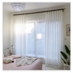 Ranskalainen Pitsikukkainen Voile-Verho, Mittatilaustyönä Tehty, Läpikuultava Verho, Parveke, Olohuone, Yksi