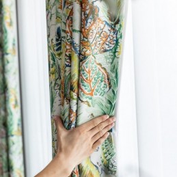 Mittatilaustyönä Tehty Verho, Öljymaalatut Lehdet, Amerikkalaistyyliset Pimennysverhot