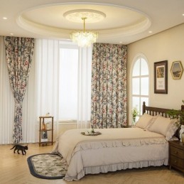 Mittatilaustyönä Valmistettu Amerikkalainen Polypuuvillaverho, Kasveilla Painetut Pimennysverhot