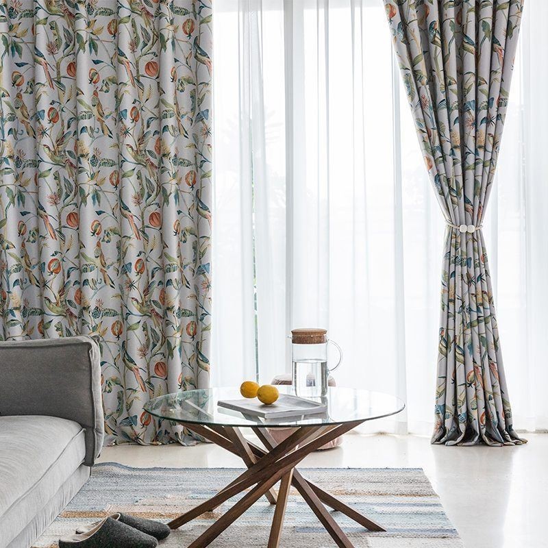 Painetut Verhot, Amerikkalaiset Kasvit Ja Linnut, Pimennysverhot