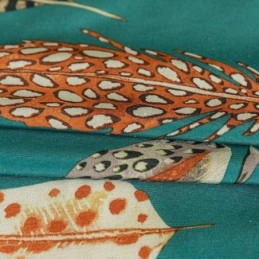 Mittatilaustyönä Valmistettu Puuvillapolyesteriverho, Höyhenkuvioitu, Amerikkalaistyylinen Puolipimennysverho