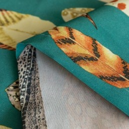 Mittatilaustyönä Valmistettu Puuvillapolyesteriverho, Höyhenkuvioitu, Amerikkalaistyylinen Puolipimennysverho