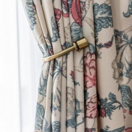 Mittatilaustyönä Valmistettu Puuvillapolyesterverho, Amerikkalaiskukakuvioinen Pimennysverho