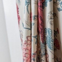 Mittatilaustyönä Valmistettu Puuvillapolyesterverho, Amerikkalaiskukakuvioinen Pimennysverho