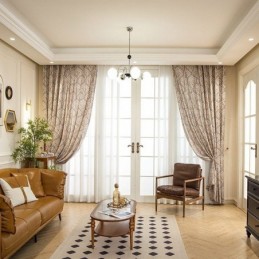 Puuvillakuvioiset Verhot, Amerikkalainen Vintage-Kuvio, Pimentävät