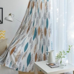 Kontrastivärinen Huonetta Tummentava Verho Mittatilaustyönä Tehty Verho Ympäristönsuojeluun Tarkoitettu Lehtikuvioinen Pimennysverho