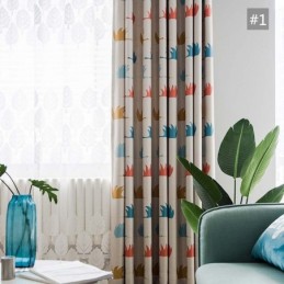 Yksinkertainen Sarjakuvaverho Mittatilaustyönä Tehty Verho Söpö Villihanhikuvioinen Lastenhuoneen Kangas