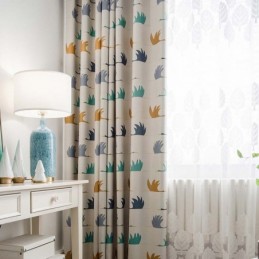 Yksinkertainen Sarjakuvaverho Mittatilaustyönä Tehty Verho Söpö Villihanhikuvioinen Lastenhuoneen Kangas