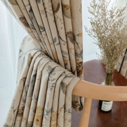 Pohjoismainen Pellavainen Pimennysverho Mittatilaustyönä, Kasvikuvioinen Verho Olohuoneeseen, Makuuhuoneeseen