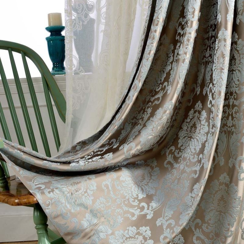 Eurooppalainen Max-Pimennysverho, Mittatilaustyönä Tehty, Ylellinen Damaskoksen Jacquard-Makuuhuoneen Verho