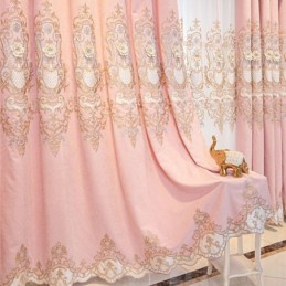 Chenille-Pimennysverho, Mittatilaustyönä Tehty, Eurooppalaistyylinen Kukkakirjonta Olohuoneeseen, Makuuhuoneeseen