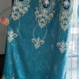 Pimennysverho Mittatilaustyönä Tehty Verho Eurooppalainen Kukkakirjonta Olohuoneeseen Makuuhuoneeseen