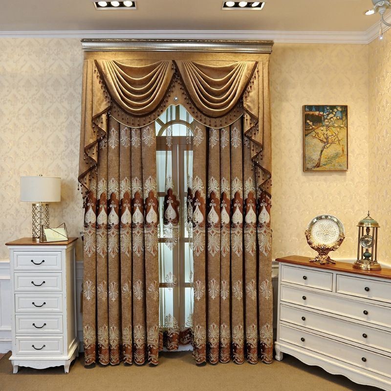 Chenille-Pimennysverho, Mittatilaustyönä Tehty Verho, Eurooppalainen Kukkakirjonta, Olohuoneeseen, Makuuhuoneeseen