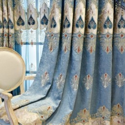 Chenille-Pimennysverho, Mittatilaustyönä Tehty Verho, Eurooppalainen Kukkakirjonta, Olohuoneeseen, Makuuhuoneeseen