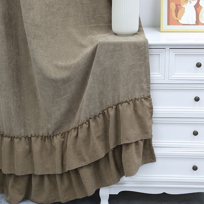 Yksivärinen Chenille-Pimennysverho Mittatilaustyönä, Pohjoismaiseen Tyyliin, Olohuoneeseen Ja Makuuhuoneeseen