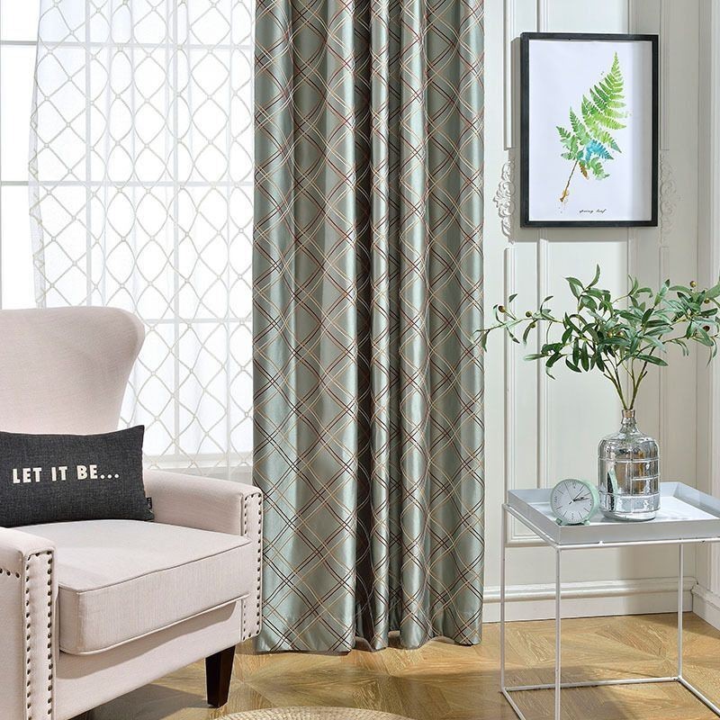 Mittatilaustyönä Tehty Pimennysverho, Rombikuvioinen Jacquard-Kuvio, Olohuoneeseen, Makuuhuoneeseen