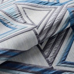 Pellavainen Pimennysverho Mittatilaustyönä Pohjoismainen Geometrinen Jacquard-Kuvio Olohuoneeseen Makuuhuoneeseen