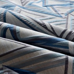 Pellavainen Pimennysverho Mittatilaustyönä Pohjoismainen Geometrinen Jacquard-Kuvio Olohuoneeseen Makuuhuoneeseen