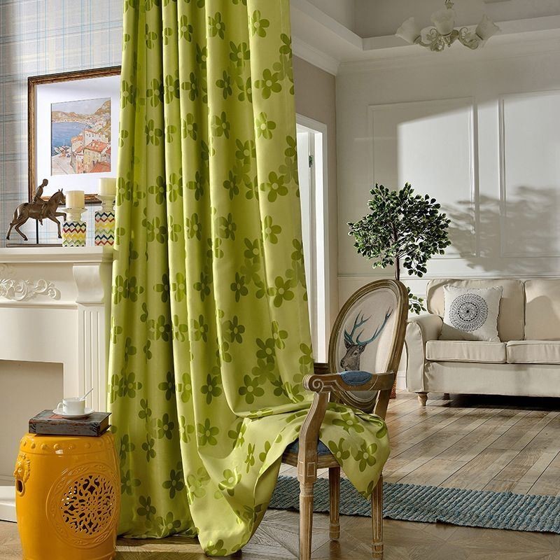 Pimennysverho Mittatilaustyönä Tehty Verho Pohjoismainen Kukkakuvioinen Jacquard Olohuoneeseen Ja Makuuhuoneeseen