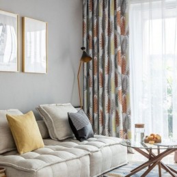 Pohjoismaiset Pimennysverhot Saniaisenlehdellä Kuvioinnilla Olohuoneeseen Ja Makuuhuoneeseen