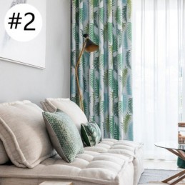 Pohjoismaiset Pimennysverhot Saniaisenlehdellä Kuvioinnilla Olohuoneeseen Ja Makuuhuoneeseen