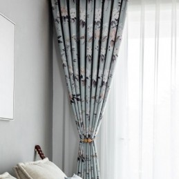 Pohjoismaiset Pimennysverhot Painetulla Kukkakuviolla Olohuoneeseen Ja Makuuhuoneeseen