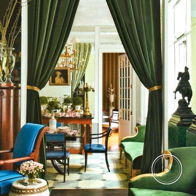 Tummanvihreä Flanelli Pimennysverho Mittatilaustyönä Minimalistinen Yksivärinen Kangas Olohuone Makuuhuone