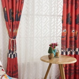 Puuvillaiset Pimennysverhot Lasten Tyyliin Sarjakuvaautokuviolla