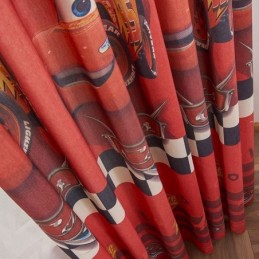 Puuvillaiset Pimennysverhot Lasten Tyyliin Sarjakuvaautokuviolla