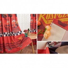 Puuvillaiset Pimennysverhot Lasten Tyyliin Sarjakuvaautokuviolla