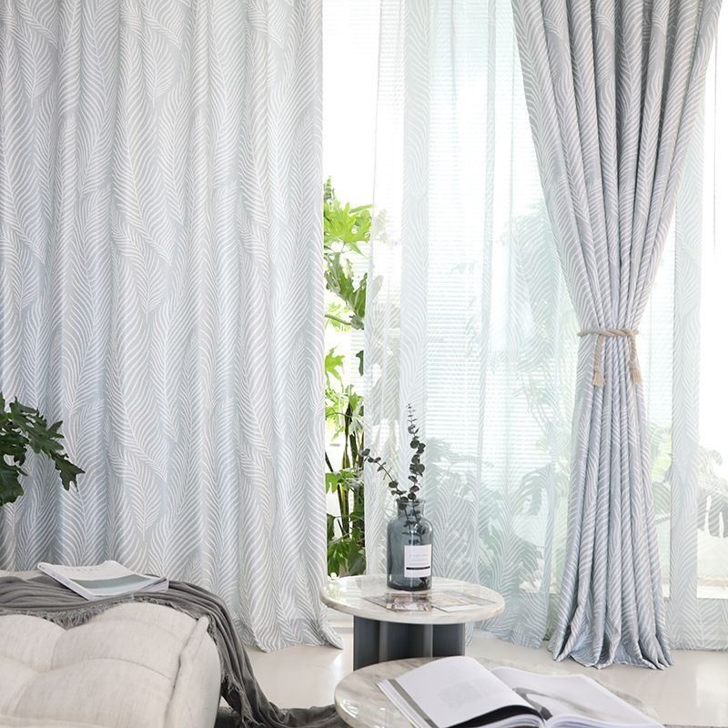 Lehtikuvioinen Pimennysverho Mittatilaustyönä Tehty Verho Pohjoismainen Olohuoneeseen Ja Makuuhuoneeseen