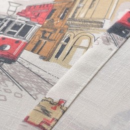 Pohjoismaiset Pellavaiset Pimennysverhot Urbaaniin Kuvioon Olohuoneeseen Ja Makuuhuoneeseen