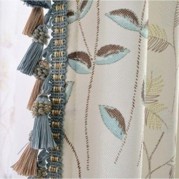 Retro Maaseudun Puolipimennysverho Mittatilaustyönä Tehty Verho Kukkakuviolla Olohuoneeseen