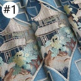 Mittatilaustyönä Tehty Ylellinen Verho, Jossa Kirjailtu Kuvio, Olohuoneeseen Ja Makuuhuoneeseen