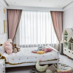 Moderni Ompeluverho Mittatilaustyönä, Pimentävä Kukonaskelkuvioinen Verho Olohuoneeseen Ja Makuuhuoneeseen