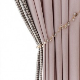 Moderni Ompeluverho Mittatilaustyönä, Pimentävä Kukonaskelkuvioinen Verho Olohuoneeseen Ja Makuuhuoneeseen