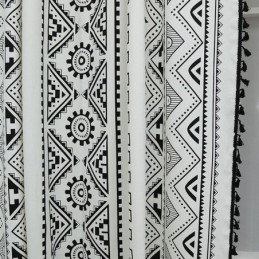 Boheemin Tyylin Verho Mittatilaustyönä, Geometrisilla Tupsukuvioilla, Makuuhuoneen Ja Olohuoneen Verhot