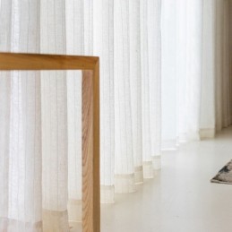 Raidalliset Jacquard-Läpikuultavat Verhot, Yksivärinen Voile-Tylli, Olohuoneeseen