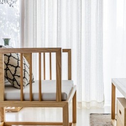 Raidalliset Jacquard-Läpikuultavat Verhot, Yksivärinen Voile-Tylli, Olohuoneeseen