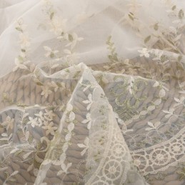 Koristeellinen Läpikuultava Verho Mittatilaustyönä, Kasvikirjailtu, Tylli, Olohuone, Makuuhuone