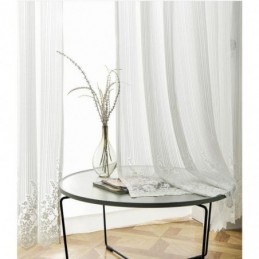 Yksivärinen Pitsiverho, Mittatilaustyönä Tehty, Läpikuultava, Voile-Ikkunaan Kiinnitettävä Verhopaneeli, Makuuhuoneeseen