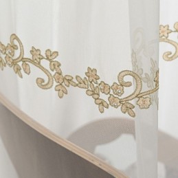 Moderni Minimalistinen Läpikuultava Verho Mittatilaustyönä, Kasvikirjailtu Tylliverho Olohuoneeseen, Makuuhuoneeseen