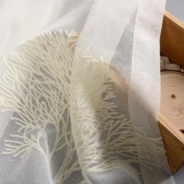 Hengittävä, Läpikuultava Verho Mittatilaustyönä, Verhopuukuvioinen Kirjonta Olohuoneeseen