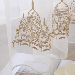 Brodeeratut Läpikuultavat Tylliverhot, Torni-Voileeverho, Mittatilaustyönä Tehty Verho Olohuoneeseen