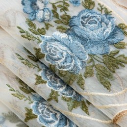 Kukkakuvioinen Ikkunan Läpikuultava Verho Mittatilaustyönä Tehty Verho Kirjailtu Tylli Olohuoneeseen