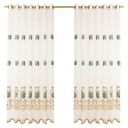 Kukkakuvioinen Ikkunan Läpikuultava Verho Mittatilaustyönä Tehty Verho Kirjailtu Tylli Olohuoneeseen